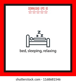 bed, sleepong, relaxing vector icon