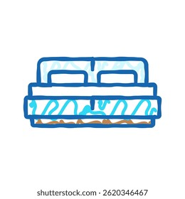 bed soft cozy doodle icon sketch vector. bed soft cozy sign. isolated symbol illustration