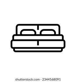bed soft cozy line icon vector. bed soft cozy sign. isolated contour symbol black illustration