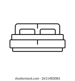 bed soft cozy line icon vector. bed soft cozy sign. isolated contour symbol black illustration