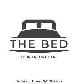 Bed store logo. Simple Furniture Bed Store Logo Template Vector
