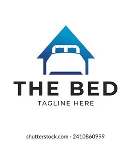 Bed store logo. Simple Furniture Bed Store Logo Template Vector
