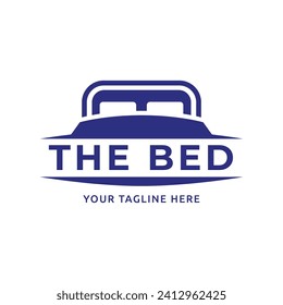 Bed store logo. Simple Furniture Bed Store Logo Template Vector
