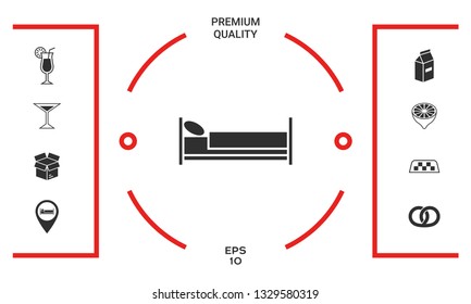 Bed symbol icon. Graphic elements for your design