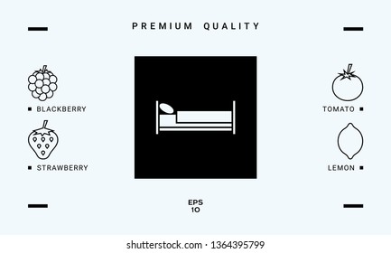 Bed symbol icon. Graphic elements for your design
