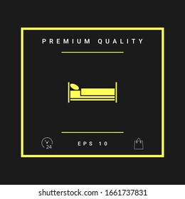 Icono de símbolo de cama. Elementos gráficos para el diseño