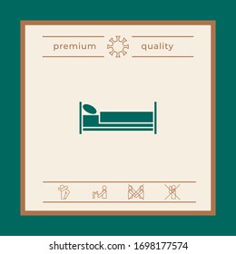 Icono de símbolo de cama. Elementos gráficos para el diseño