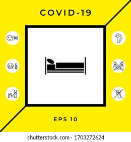 Icono de símbolo de cama. Elementos gráficos para el diseño