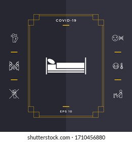 Icono de símbolo de cama. Elementos gráficos para el diseño