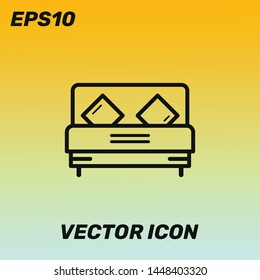 Bed symbol vector icon illustration. Premium quality.