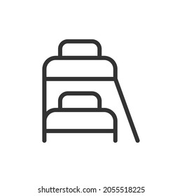 Bed thin line icon. Symbol in trendy outline style. Premium design for web and apps. Perfect for UI. 