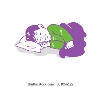 bed time dreaming sleeping boys character image