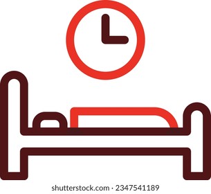 Glifo De Tiempo De Cama Icono De Dos Colores Para Uso Personal Y Comercial.
