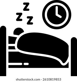 Bed Time Icon Glyph Vector Illustration
