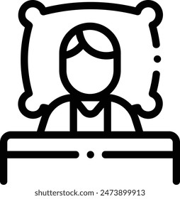 bed time icon. Thin Linear Style Design Isolated On White Background