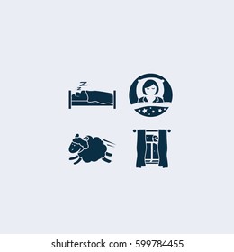 Bed time icon,Sleep and rest symbol stock vector illustration.