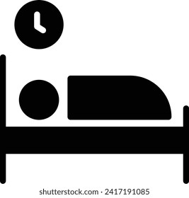 Bed time solid and glyph vector illustration