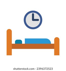 Bed Time Vector Flat Icon For Personal And Commercial Use.
