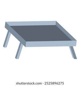 Bandeja de la cama para comer ilustración de dibujos animados de Vector aislado en un fondo blanco.