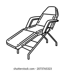 Bed Treatment Part of Women Facial Treatment Tools Hand Drawn Icon Set Vector.