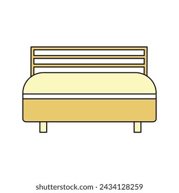 Cama. Icono de color vectorial. Aislado sobre fondo blanco