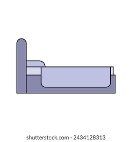 Cama. Icono de color vectorial. Aislado sobre fondo blanco