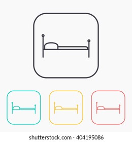 bed vector color icon set 