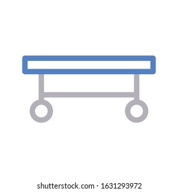 bed vector color line icon 
