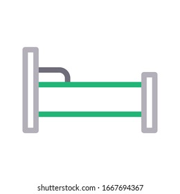 icono de línea de color de vector de cama 