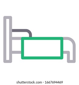 bed vector color line icon 