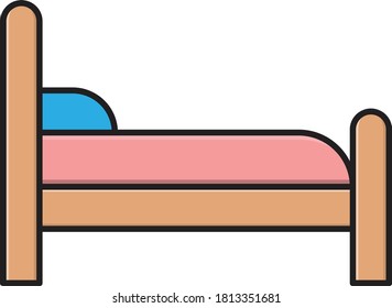 icono de color plano vector de cama 
