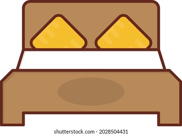 bed vector flat color icon