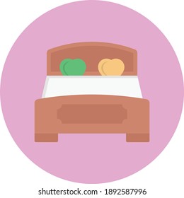 bed vector flat colour icon