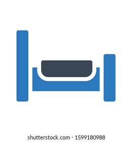 bed vector glyph color icon 
