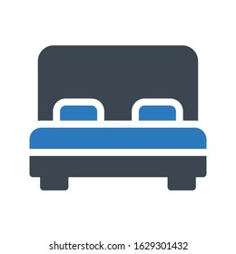 bed vector glyph color icon 
