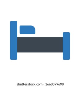 bed vector glyph color icon 