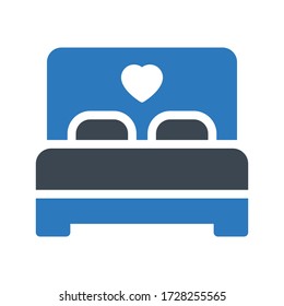 bed vector glyph color icon 