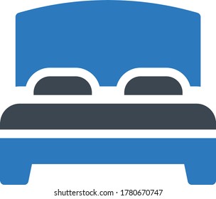 icono de color de glifo vector de cama 
