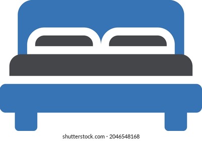 icono de color de glifo vector de cama