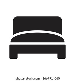bed vector glyph flat icon 