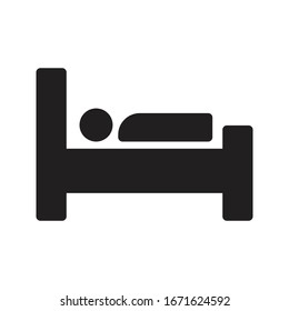 bed vector glyph flat icon 