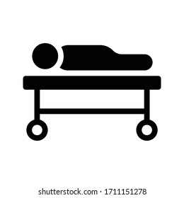 bed vector glyph flat icon 