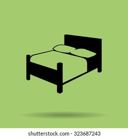 Bed. Vector icon