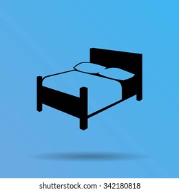 Bed. Vector icon