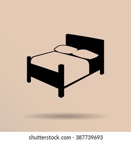 Bed. Vector icon