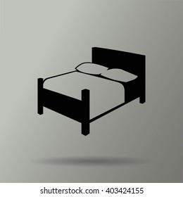 Bed. Vector icon