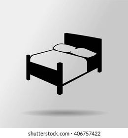 Bed. Vector icon
