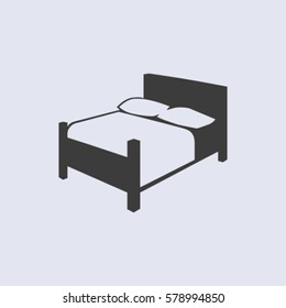 Bed. Vector Icon