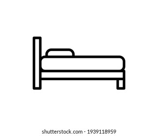 Icono vector de cama, símbolo de dormitorio. Ilustración vectorial plana moderna y simple para sitio web o aplicación móvil.