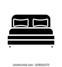 Bed vector icon, bedroom symbol. Modern, simple flat vector illustration for web site or mobile app. eps 10